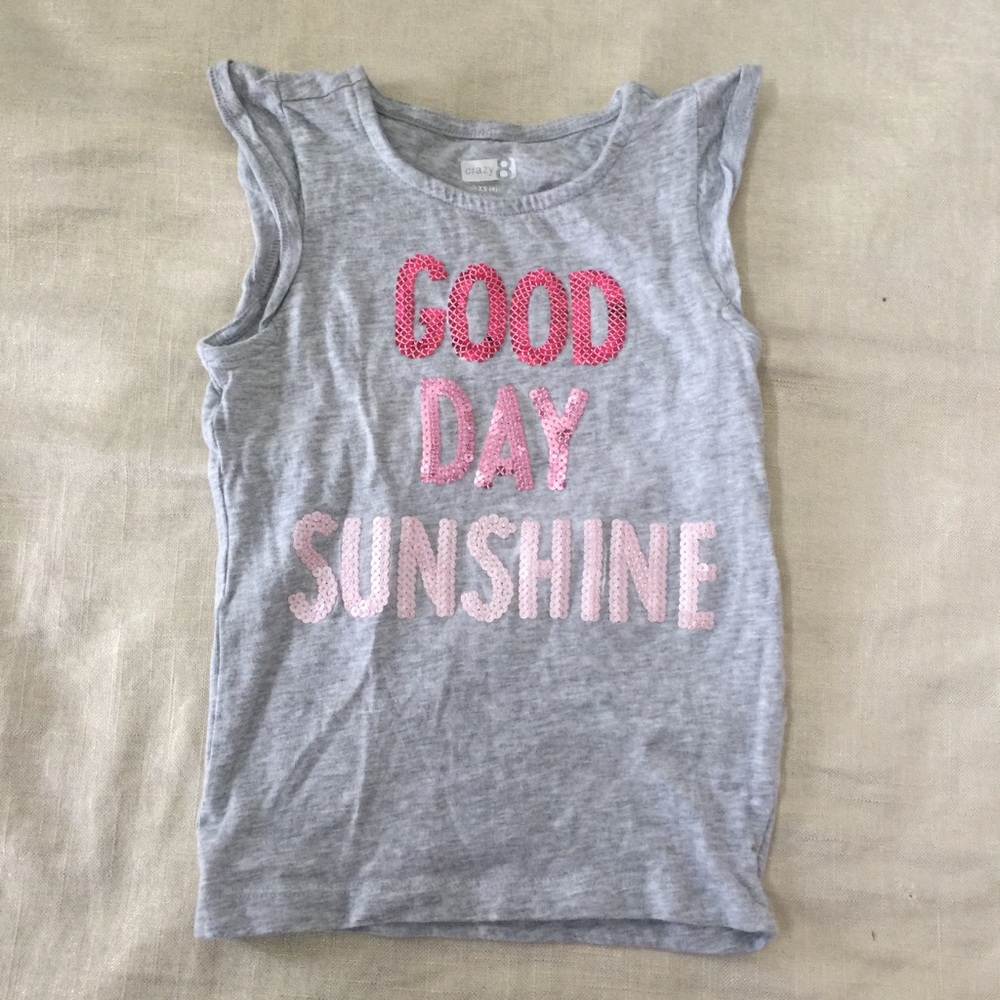 Crazy 8 Good Day Sunshine grey tank XS girls